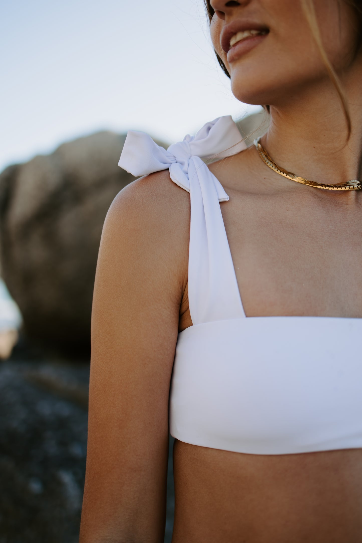 The Voyager White Bikini Top